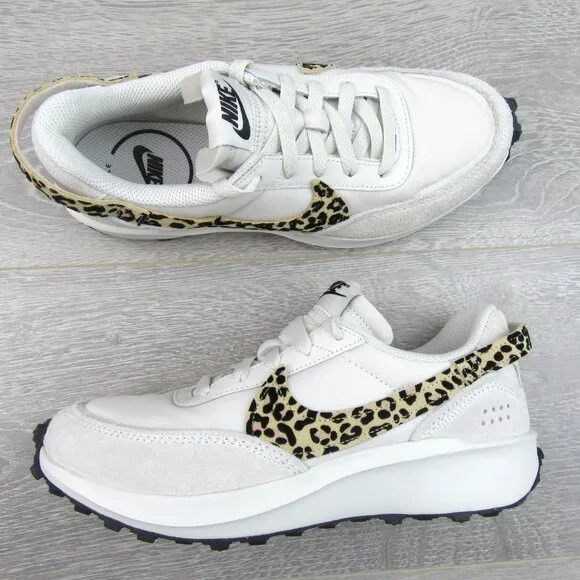 Nike Waffle Debut Leopard Women's Size 8 Phantom White Sneakers NEW - Picture 2 of 12